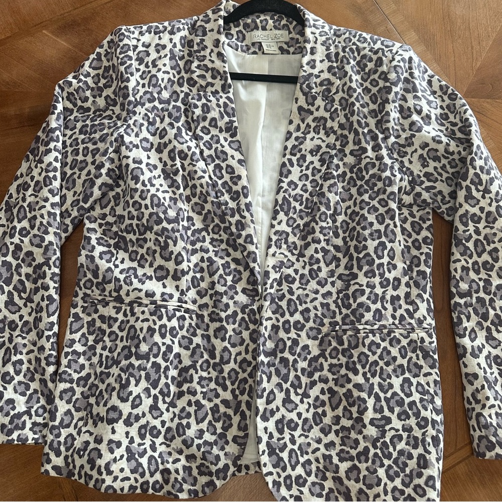 Rachel Zoe Purple Leopard Print Blazer - XL